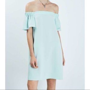 Topshop Light Blue Off the sShoulder dress